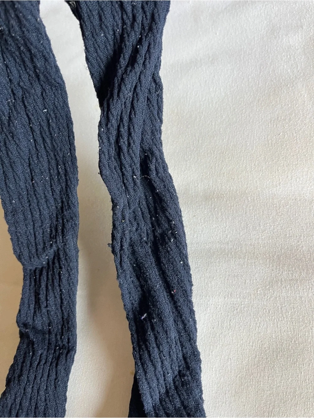 Navy Dark Blue Textured Cable Knit Footed Tights Stockings Stretch Hosiery